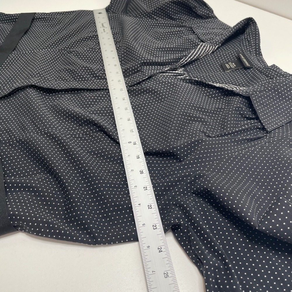 Lane Bryant Polka Dot Shirt Blouse Plus 18/20 Belted 3/4 Sleeve Dark Romantic‎ - Picture 10 of 10